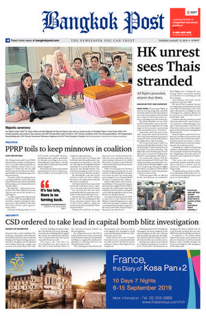 Bangkok Post วันอังคารที่ 13 สิงหาคม พ.ศ.2562