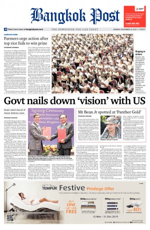 Bangkok Post วันจันทร์ที่ 18 พฤศจิกายน พ.ศ.2562