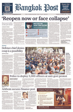 Bangkok Post วันอังคารที่ 6 ตุลาคม พ.ศ.2563