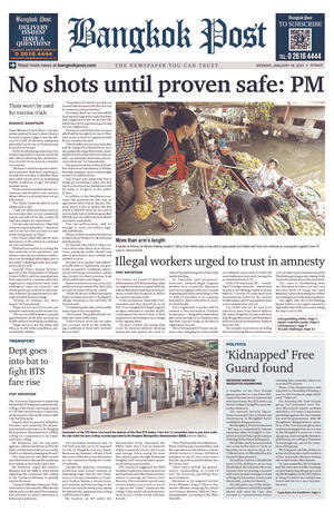 Bangkok Post วันจันทร์ที่ 18 มกราคม พ.ศ.2564