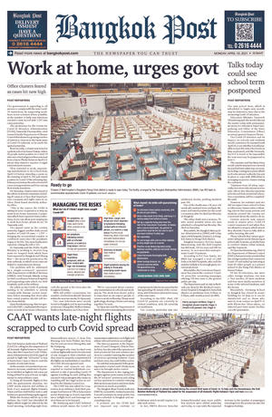 Bangkok Post วันจันทร์ที่ 19 เมษายน พ.ศ.2564