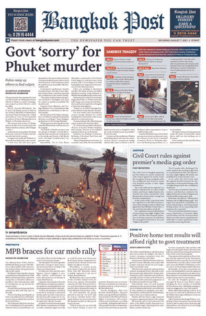 Bangkok Post วันเสาร์ที่ 7 สิงหาคม พ.ศ.2564