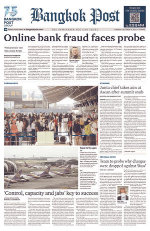 Bangkok Post วันอังคารที่ 19 ตุลาคม พ.ศ.2564