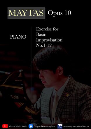 โน้ตเปียโน แบบฝึกหัดพื้นฐาน การ Improvise เล่ม 10