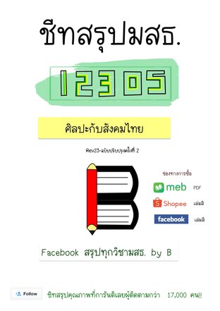 ชีทสรุป 12305 ศิลปะกับสังคมไทย (มสธ.)