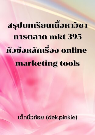 สรุปบทเรียนเนื้อหาวิชาการตลาด mkt 395 หัวข้อหลักเรื่อง online marketing tools