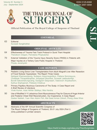 The Thai Journal of Surgery Volume 45 Number 3 (July-September 2024) TJS Vol.45 No.3