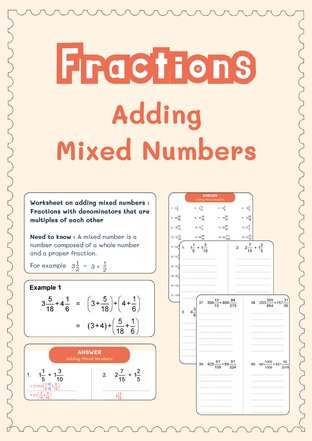 Adding Mixed Numbers | การบวกจำนวนคละ (ป.4-ม.1)