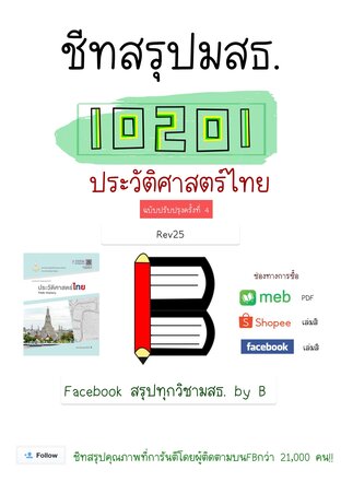 ชีทสรุป 10201 ประวัติศาสตร์ไทย (มสธ.)