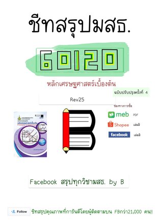 ชีทสรุป 60120 หลักเศรษฐศาสตร์เบื้องต้น (มสธ.)