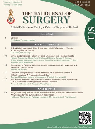 The Thai Journal of Surgery Volume 46 Number 1 (January-March 2025) TJS Vol.46 No.1