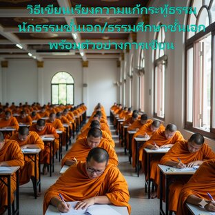 วิธีเขียนเรียงความแก้กระทู้ธรรม นักธรรมชั้นเอก/ธรรมศึกษาชั้นเอก พร้อมตัวอย่างการเขียน