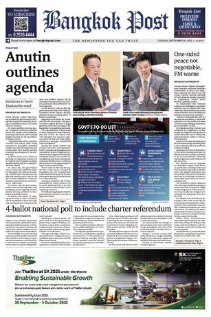 Bangkok Post วันอังคารที่ 30 กันยายน พ.ศ.2568