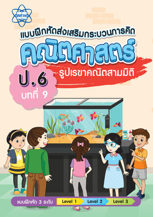 แบบฝึกหัดส่งเสริมกระบวนการคิดคณิตศาสตร์ 3 ระดับ ชั้นป.6 บทที่ 9 รูปเลขาคณิตสามมิติ