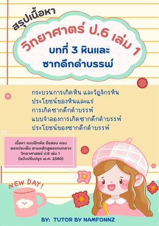 สรุปเนื้อหาวิทยาศาตร์ ป.6 บทที่ 3 หินและซากดึกดำบรรพ์
