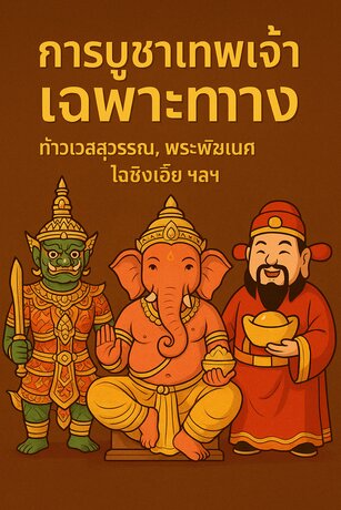 การบูชาเทพเจ้าเฉพาะทาง  (ท้าวเวสสุวรรณ, พระพิฆเนศ, ไฉ่ซิงเอี๊ย ฯลฯ)