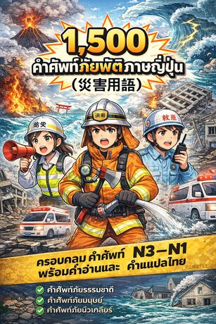1,500 คำศัพท์ภัยพิบัติภาษาญี่ปุ่น (災害用語)