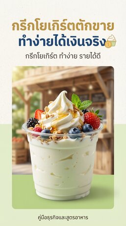 กรีกโยเกิร์ตตักขาย ทำง่ายได้เงินจริง