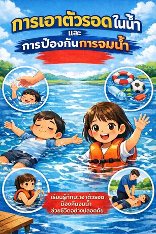 การเอาตัวรอดในน้ำและการป้องกันการจมน้ำในเด็กไทย