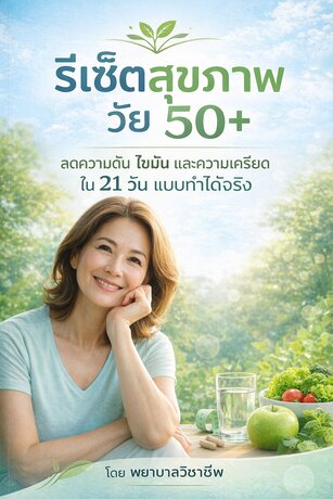 รีเซ็ตสุขภาพวัน 50+  ลดความดัน ไขมัน และความเครียดใน 21 วัน แบบทำได้จริง