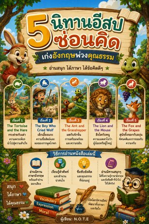 5 นิทานอีสปซ่อนคิด เก่งอังกฤษพ่วงคุณธรรม