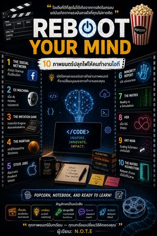 Reboot Your Mind: 10 ภาพยนตร์ปลุกไฟให้คนทำงานไอที