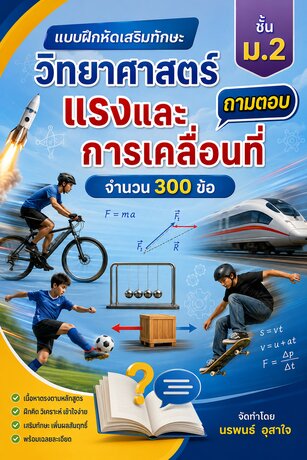 แบบฝึกหัดเสริมทักษะ วิทยาศาสตร์ ชั้น ม.2          ถามตอบ        แรงและการเคลื่อนที่  จำนวน  300 ข้อ