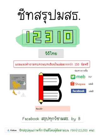 ชีทสรุป 12310 วิถีไทย + แนวคำถามทบทวนบทเรียน (มสธ.)