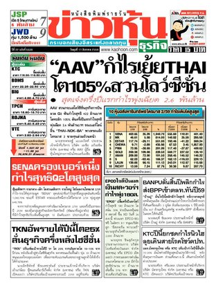 ข่าวหุ้น วันพุธที่ 17 สิงหาคม พ.ศ.2559