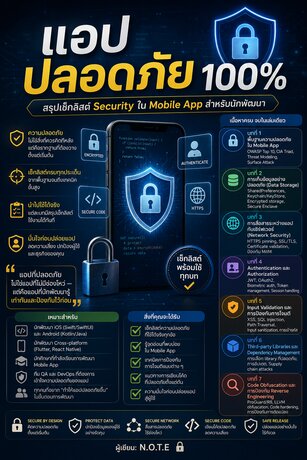 แอปปลอดภัย 100%: สรุปเช็กลิสต์ Security ใน Mobile App สำหรับนักพัฒนา