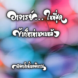 อาจารย์...ในที่สุดข้าก็หาท่านพบแล้ว