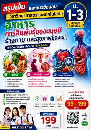 สรุปเข้ม และแนวข้อสอบ วิชาวิทยาศาสตร์และเทคโนโลยี (ร่างกายของเรา) ม. 1-3