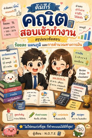คัมภีร์คณิตสอบเข้าทำงาน: สรุปแนวข้อสอบร้อยละ แผนภูมิ และการคำนวณทางการเงิน