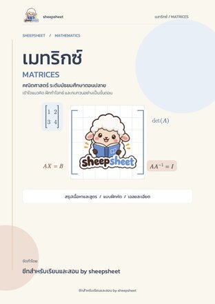 คณิตศาสตร์ บท "เมทริกซ์" ม.ปลาย