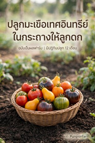 คู่มือปลูกมะเขือเทศอินทรีย์ ฉบับปันผลฟาร์ม | มีปฏิทินปลูก 12 เดือน