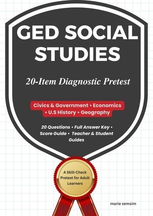 GED Social Studies Diagnostic Pretest | 20-Question Practice Test |  แบบทดสอบวัดระดับ 20 ข้อ พร้อมเฉลยละเอียด