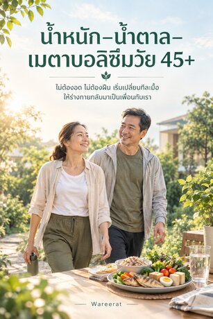 น้ำหนัก น้ำตาล เมตาบอลิซึมวัย45+
