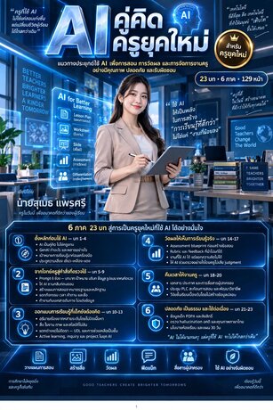 AI คู่คิดครูยุคใหม่ เล่ม 1 : แนวทางประยุกต์ใช้ AI เพื่อการสอน การวัดผล และการจัดการงานครู