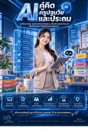AI คู่คิดครูปฐมวัยและประถม เล่ม 2 : ไอเดียการสอน แผนการจัดการเรียนรู้ และสื่อสร้างสรรค์ด้วย AI