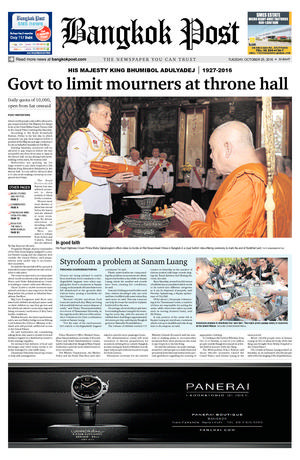 Bangkok Post วันอังคารที่ 25 ตุลาคม พ.ศ.2559