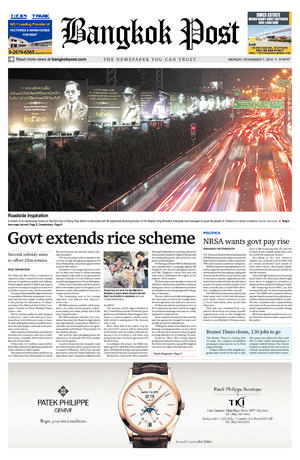 Bangkok Post วันจันทร์ที่ 7 พฤศจิกายน พ.ศ.2559