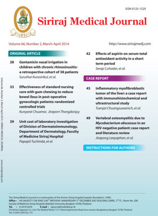 Siriraj Medical Journal no.2 March-April 2014