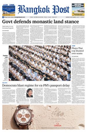 Bangkok Post วันจันทร์ที่ 4 กันยายน พ.ศ.2560