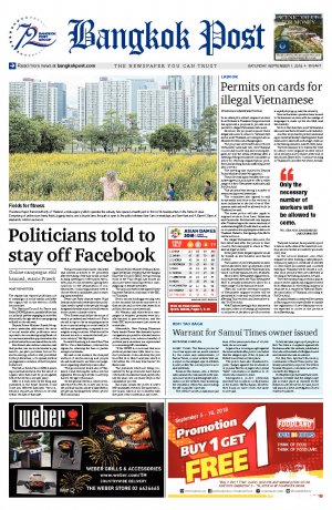 Bangkok Post วันเสาร์ที่ 1 กันยายน พ.ศ.2561