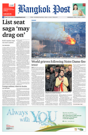 Bangkok Post วันพุธที่ 17 เมษายน พ.ศ.2562
